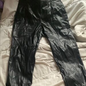 Black Faux Leather Pants